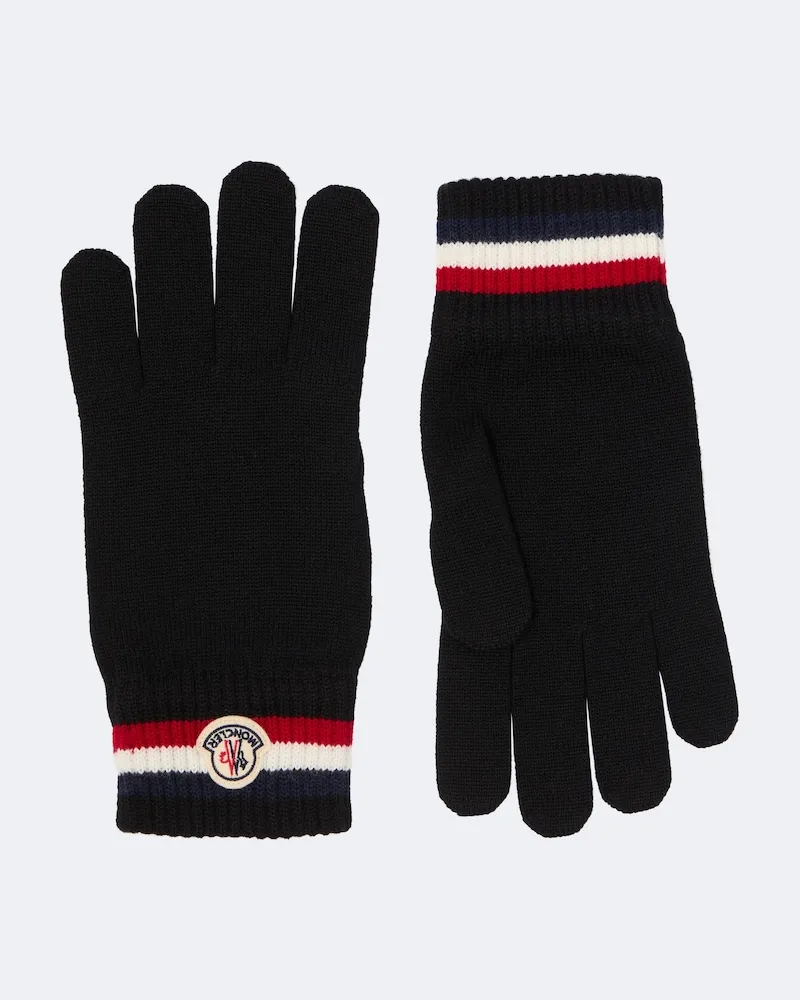 Moncler Handschuhe aus Wolle Schwarz