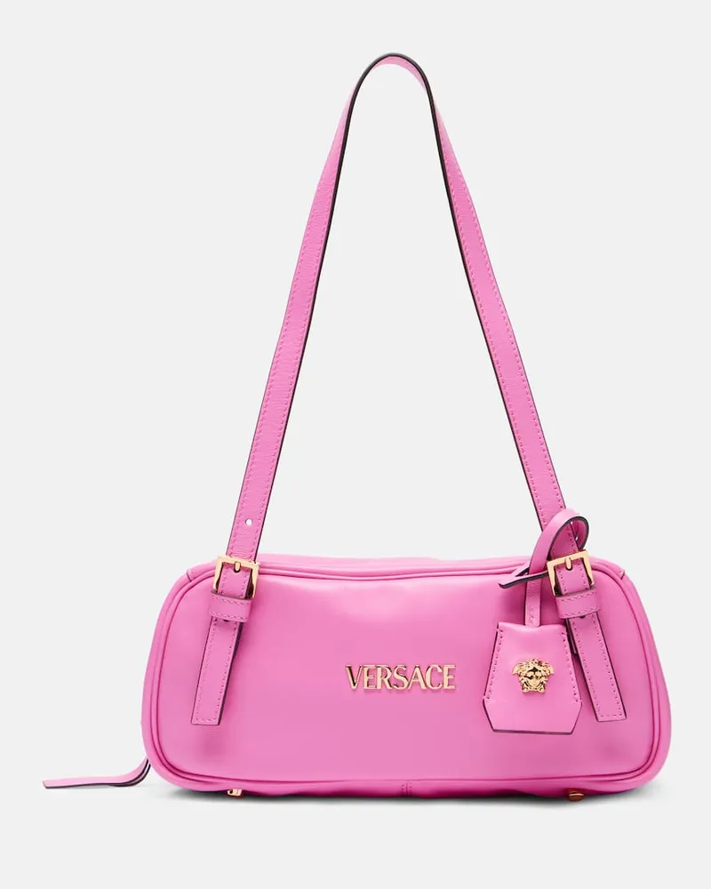 Versace Schultertasche Versace Tag Bowling aus Leder Pink