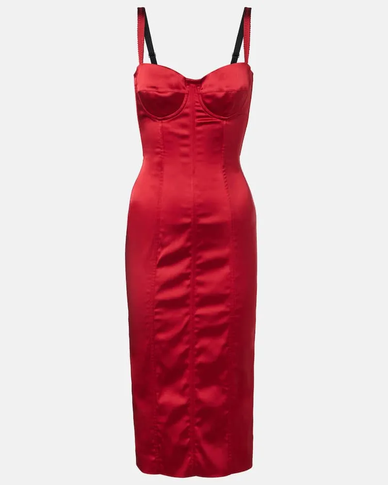 Dolce & Gabbana Bustier-Kleid aus Satin Rot