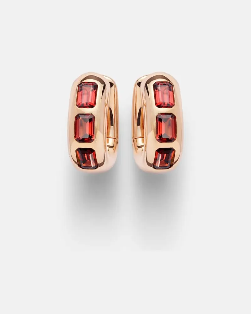 Pomellato Ohrringe Iconica aus 18kt Roségold mit Pyrop-Granat Rot