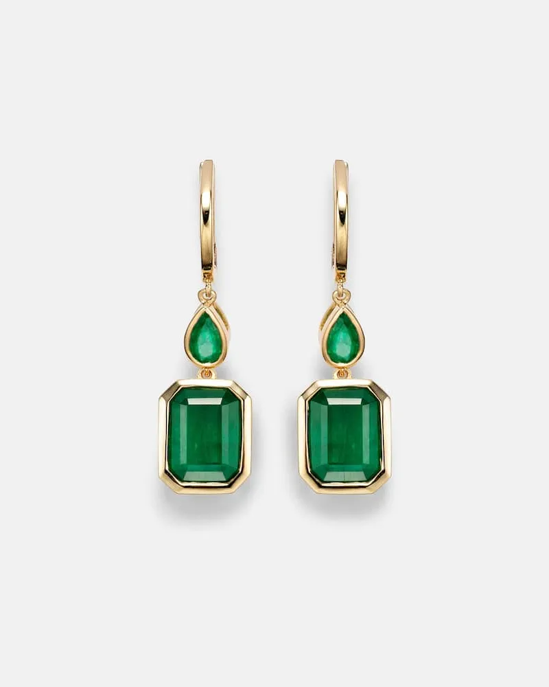 SHAY Ohrringe Illusion aus 18kt Gelbgold mit Smaragden Gold
