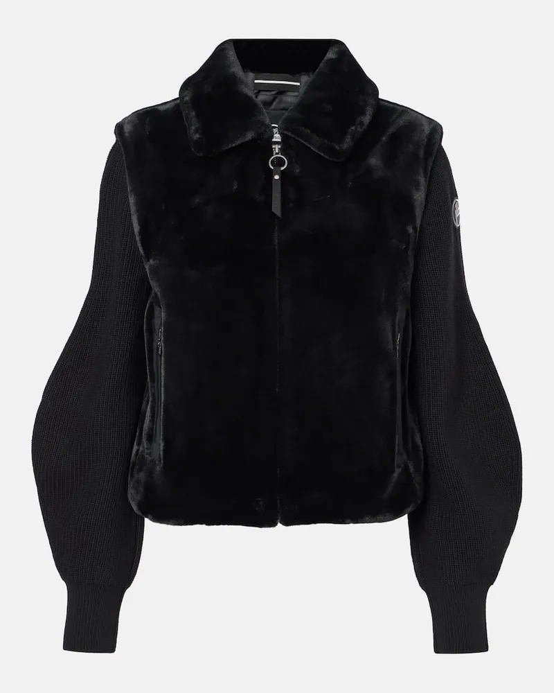 FUSALP Jacke Paige aus Wolle und Faux Shearling Schwarz