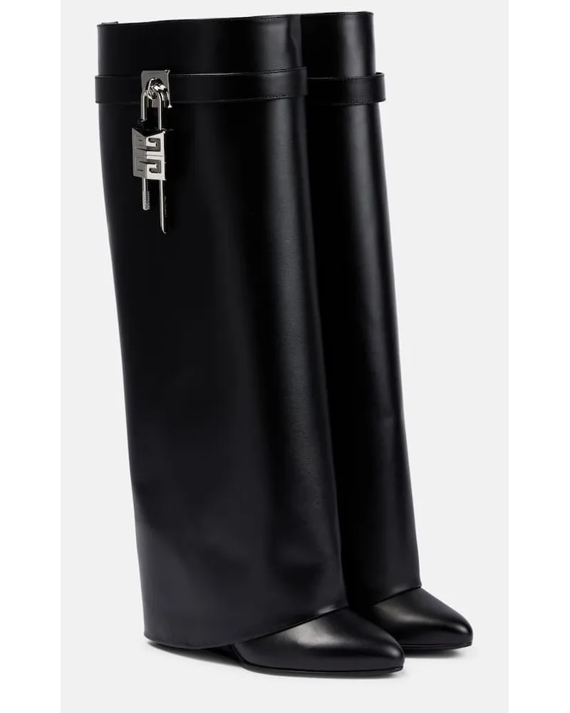 Givenchy Stiefel Shark Lock aus Leder Schwarz