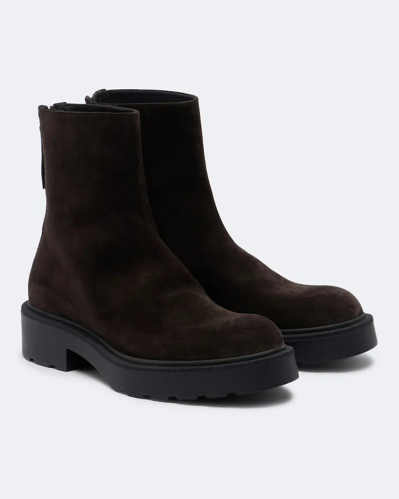 The Row Ankle Boots Nobilis aus Veloursleder Braun