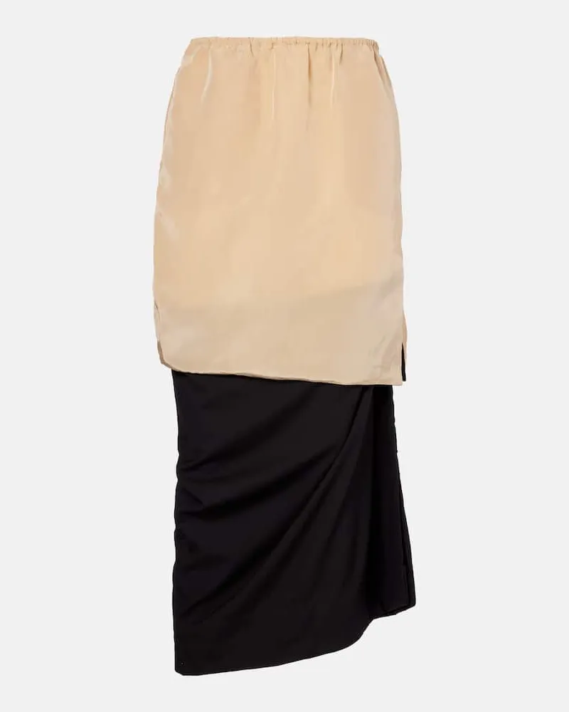 Calvin Klein Maxirock Tyler aus Wolle und Seide Schwarz