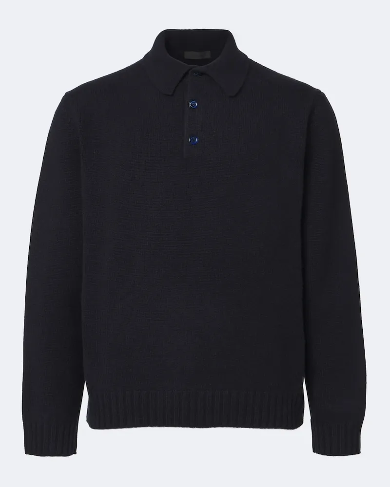 SAMAN AMEL Polopullover Sander aus Kaschmir Blau
