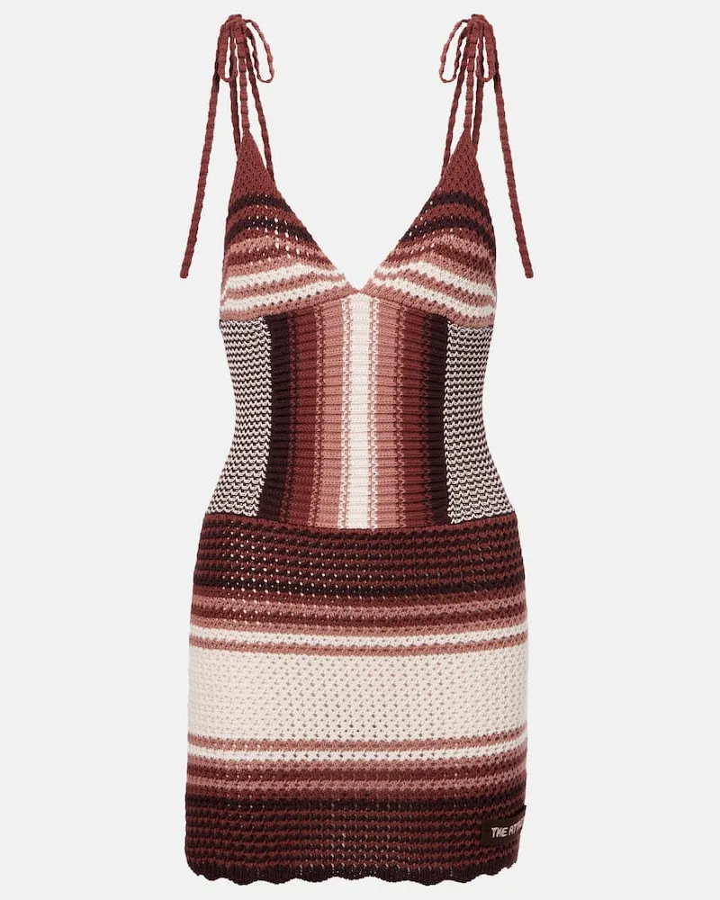 ATTICO Minikleid aus Häkelstrick Braun