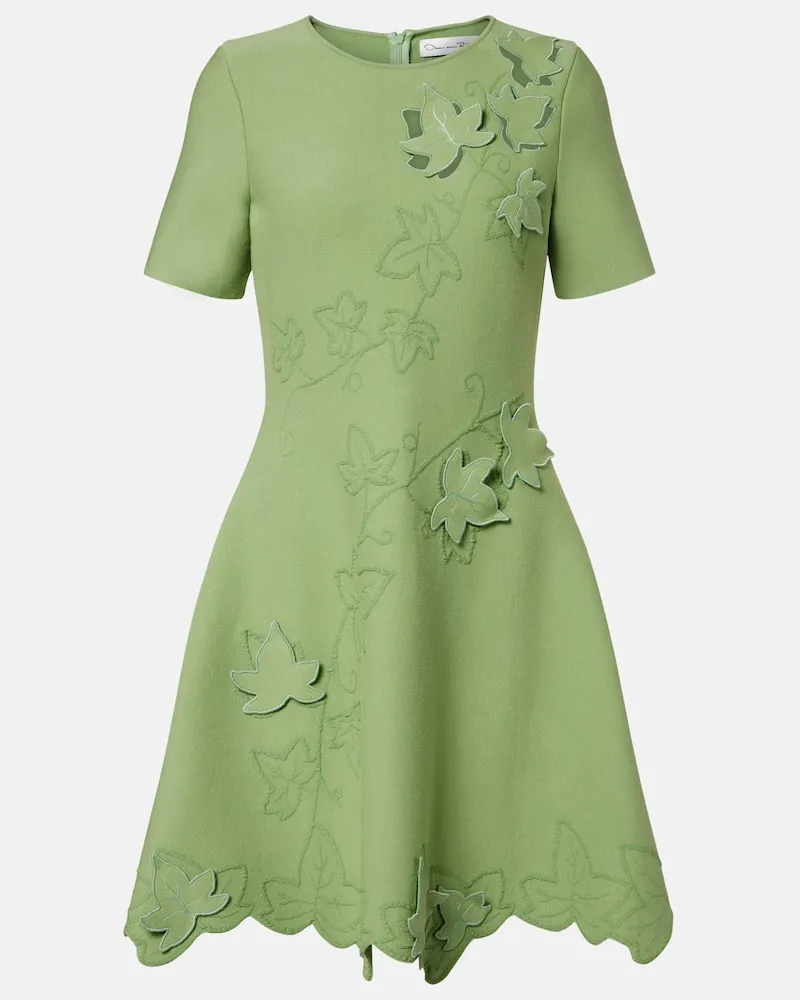 Oscar de la Renta Besticktes Minikleid Ivy Grün
