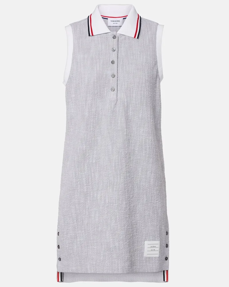 Thom Browne Kleid aus Tweed aus einem Baumwollgemisch Grau