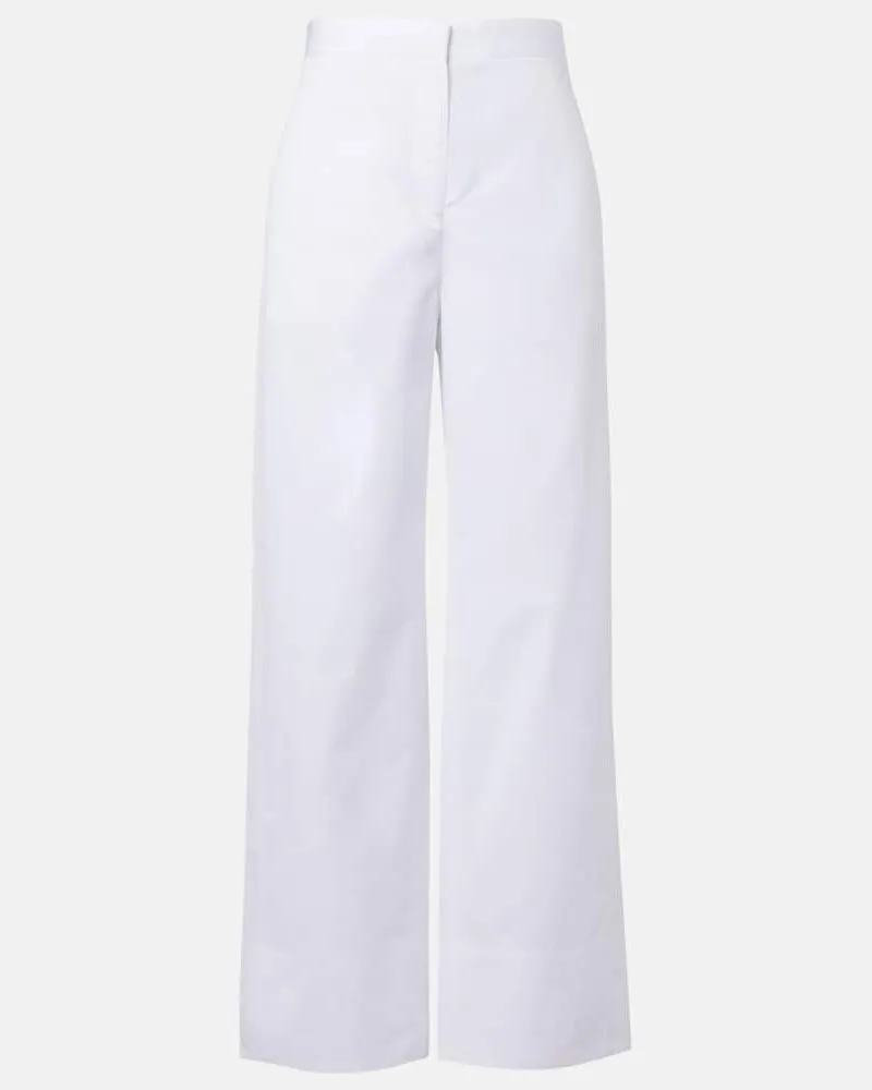 Totême Weite Hose Twisted Seam aus Baumwollpopeline Weiß