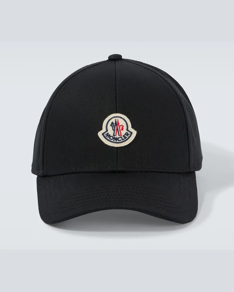 Moncler Baseballcap aus Baumwoll-Gabardine Schwarz