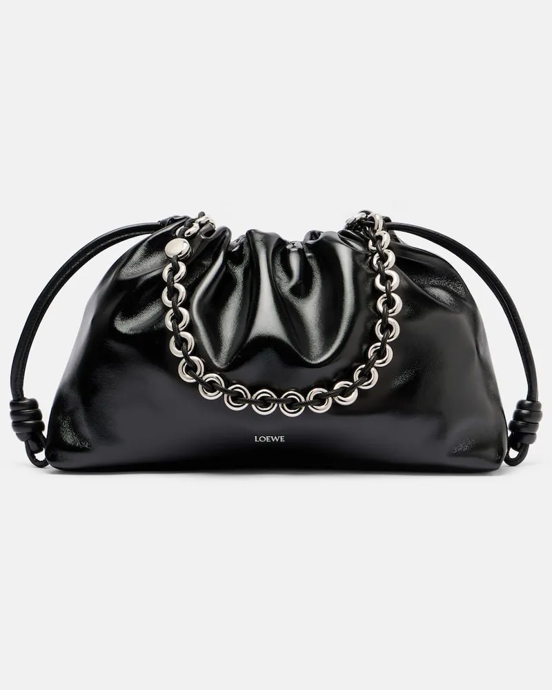Loewe Schultertasche Flamenco Large aus Leder Schwarz