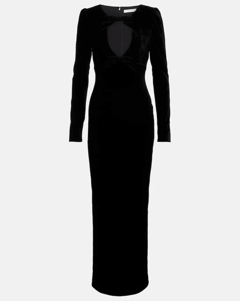 Alessandra Rich Robe aus Samt Schwarz