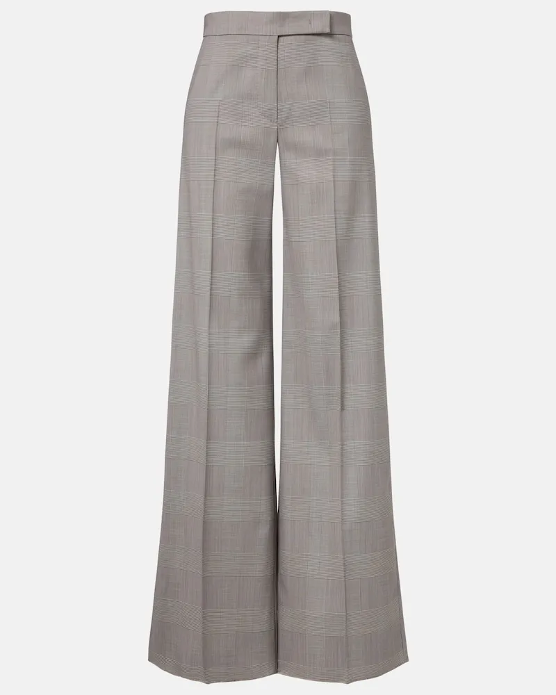Max Mara Weite Hose aus Schurwolle Grau