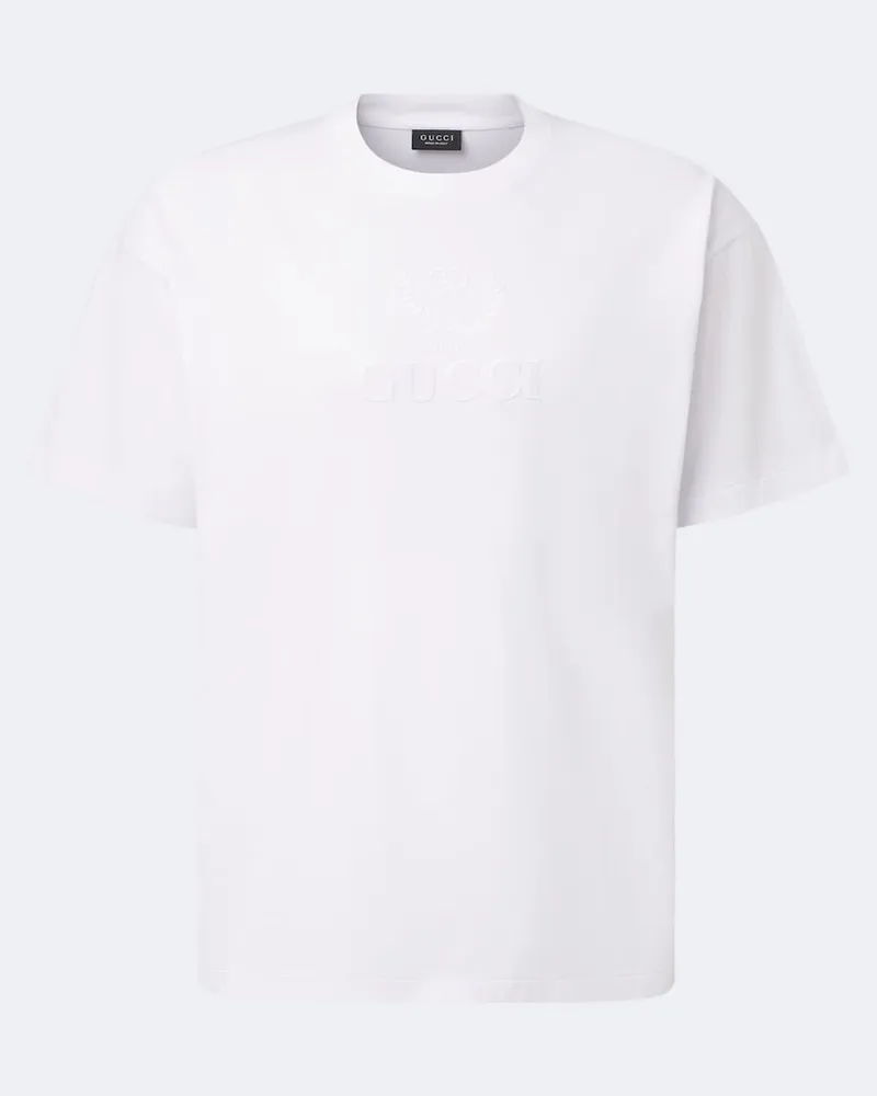 Gucci T-Shirt aus Baumwoll-Jersey mit Logo Weiß