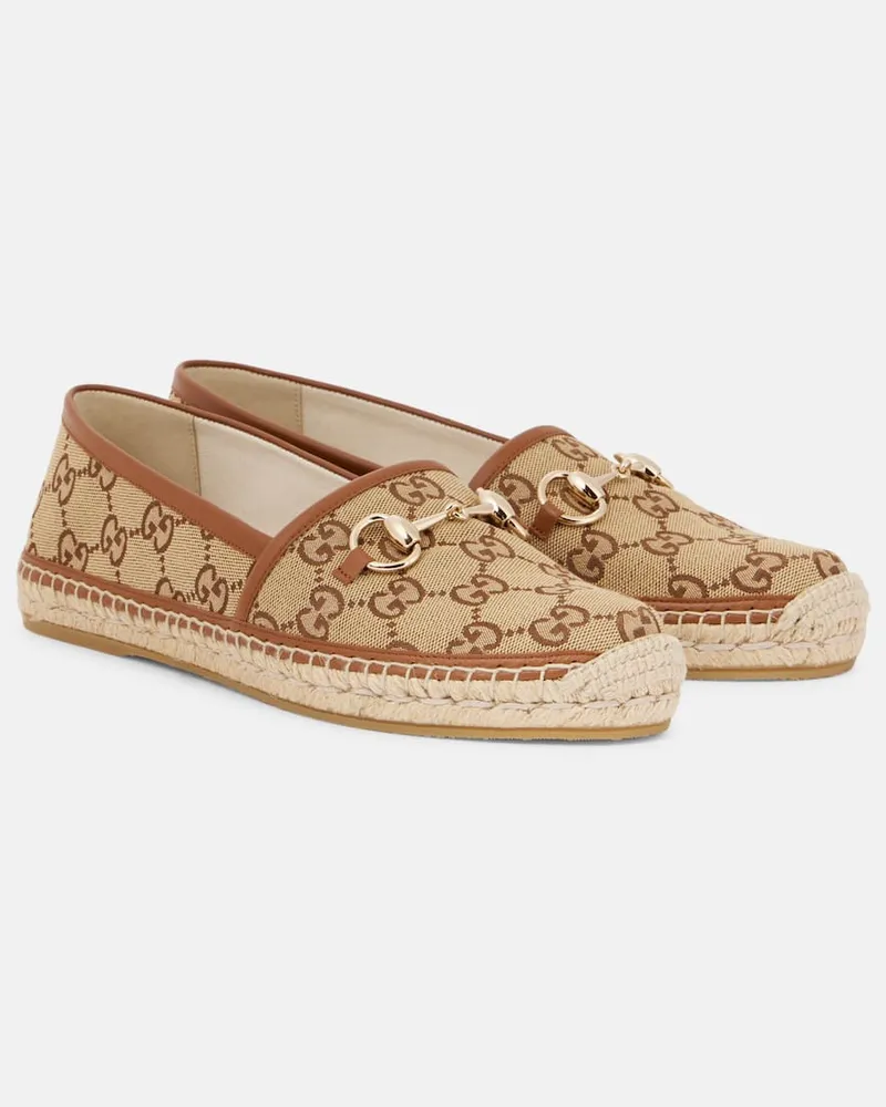 Gucci Espadrilles Pilar GG aus Canvas Braun