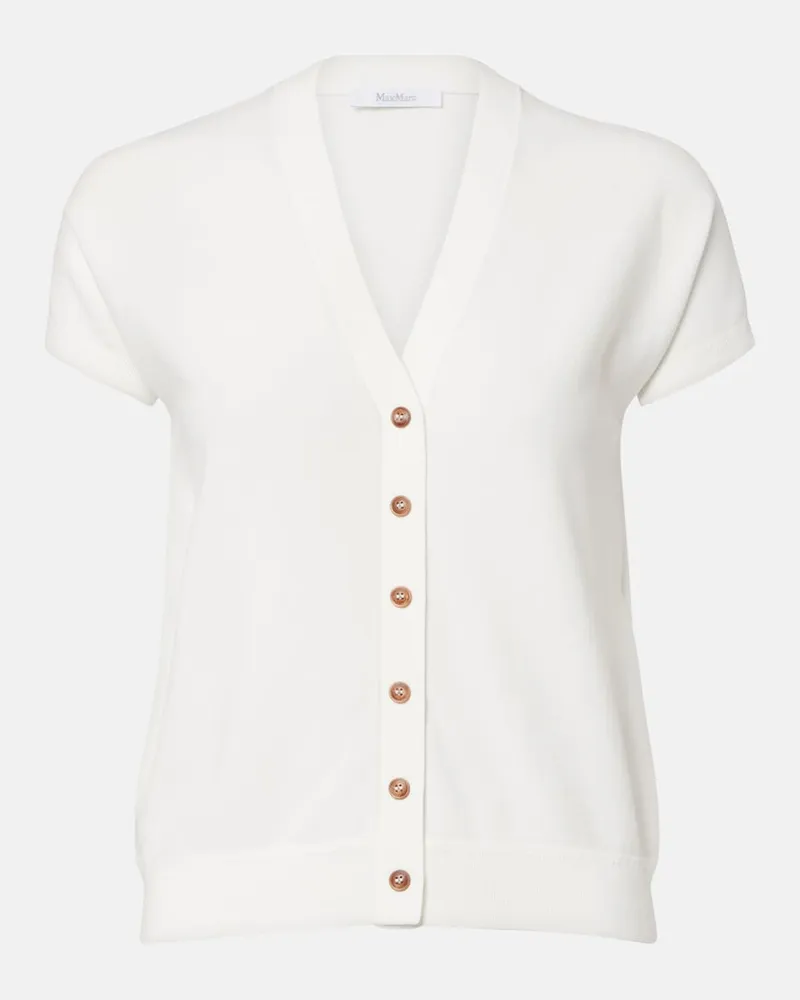 Max Mara Cardigan aus Crêpe Weiß