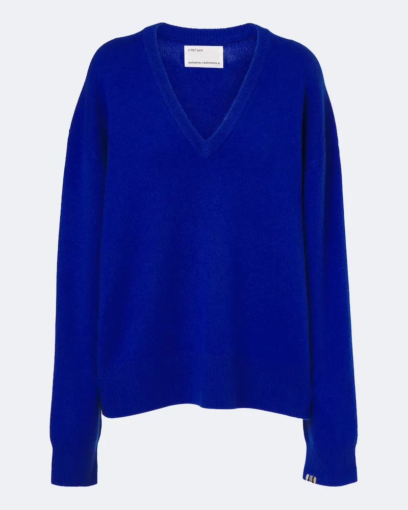 extreme cashmere Pullover N°457 Jack aus einem Kaschmirgemisch Blau