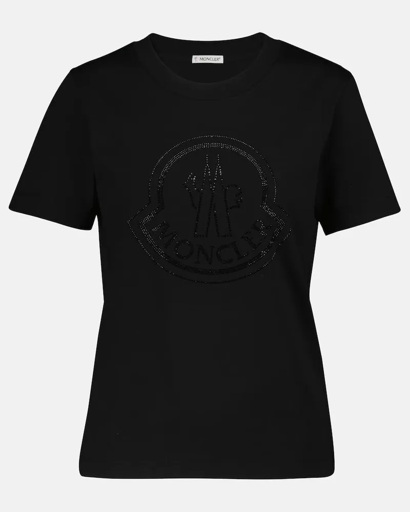 Moncler T-Shirt aus Baumwoll-Jersey Schwarz