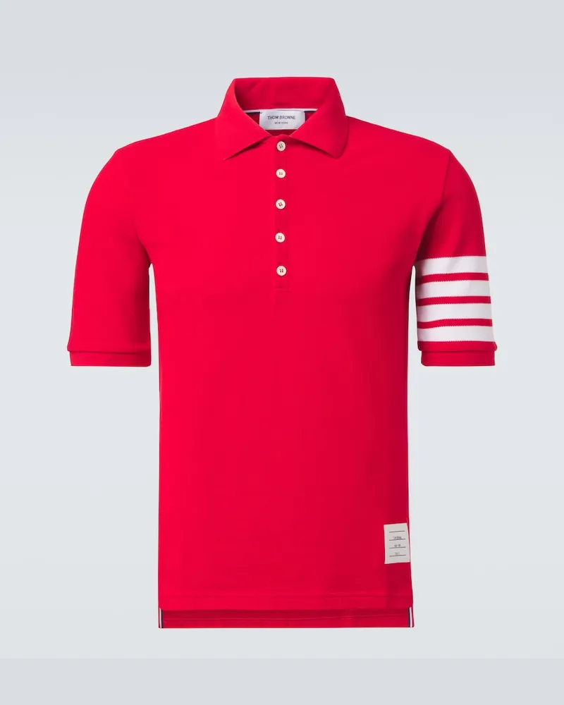 Thom Browne Polohemd 4-Bar aus Baumwolle Rot