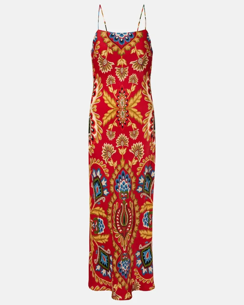 FARM Rio Maxikleid Folk Tapestry Rot