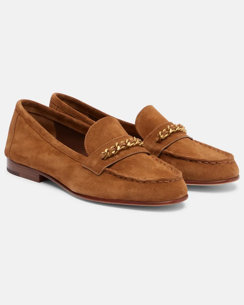 Veronica Beard Loafers Penny aus Veloursleder Braun