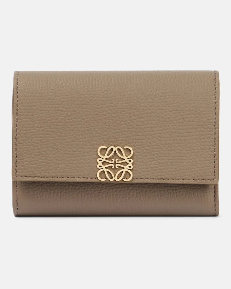 Loewe Portemonnaie Anagram aus Leder Beige
