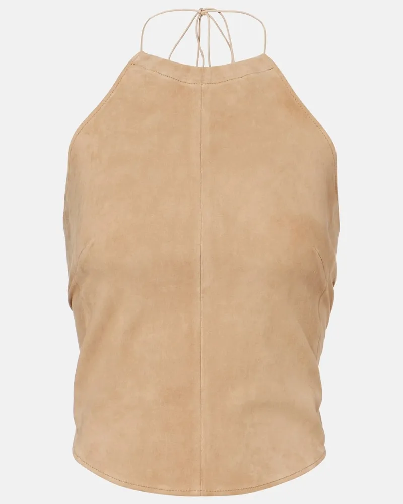 Stouls Top Rosie aus Veloursleder Beige
