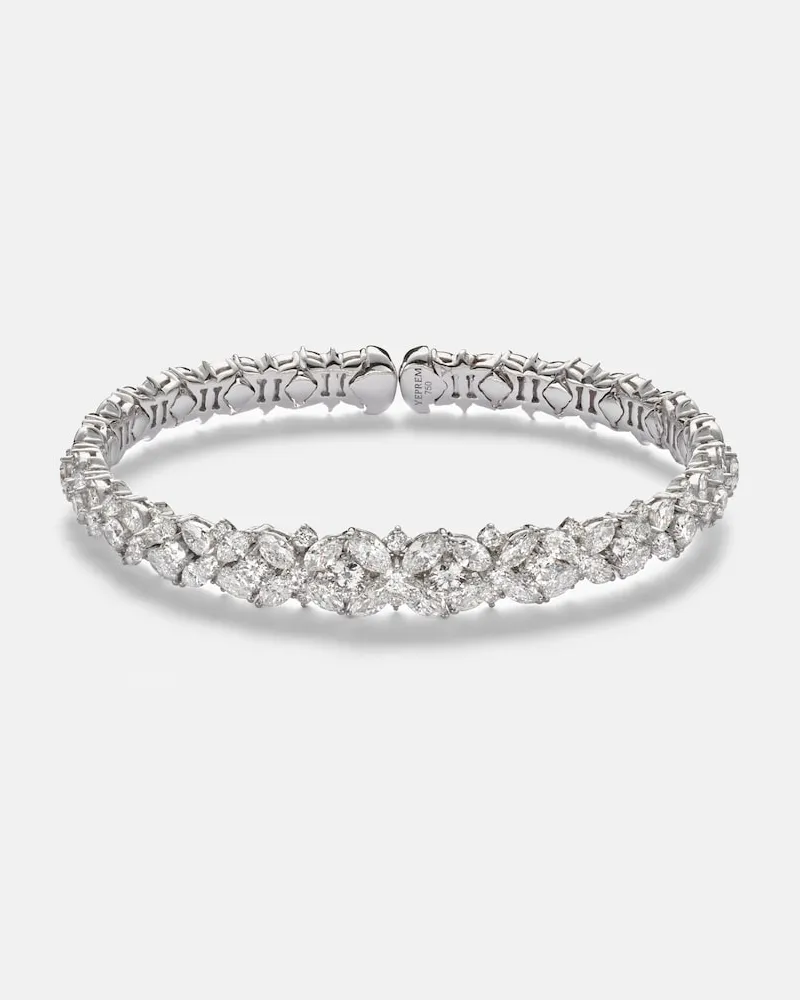 YEPREM Armreif Y-Couture aus 18kt Weißgold mit Diamanten Silber