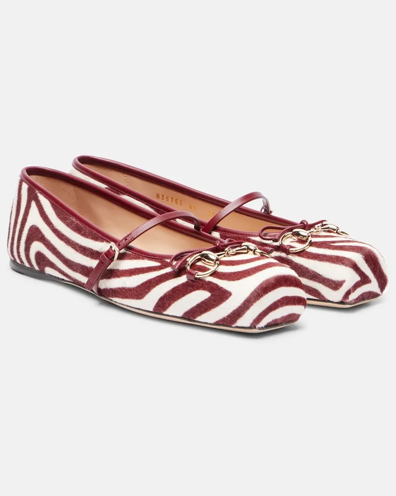 Gucci Ballerinas Horsebit aus Kalbshaar Multicolor