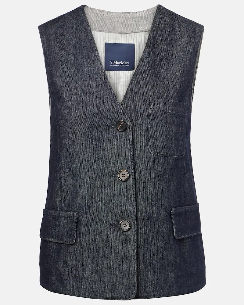 Max Mara Weste aus Denim Blau