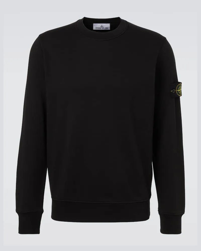 Stone Island Sweatshirt Compass aus Baumwoll-Jersey Schwarz