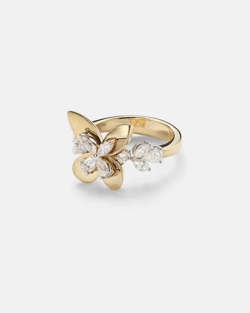 YEPREM Ring Golden Strada aus 18kt Gelbgold mit Diamanten Gold