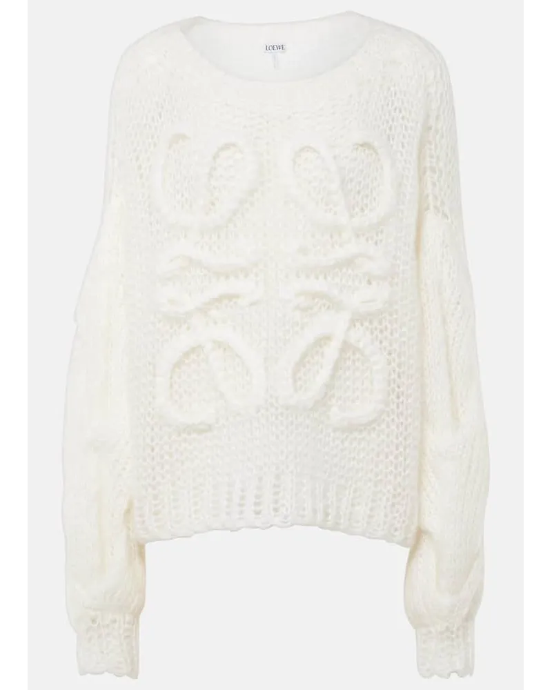 Loewe Pullover Anagram aus einem Mohairgemisch Weiss