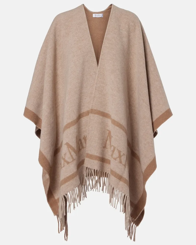 Max Mara Schal aus Wolle Burgunderrot