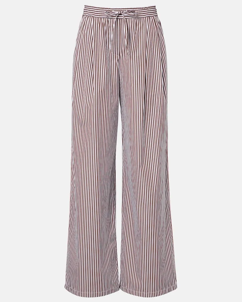 Dolce & Gabbana Weite Hose aus Baumwolle und Seide Braun