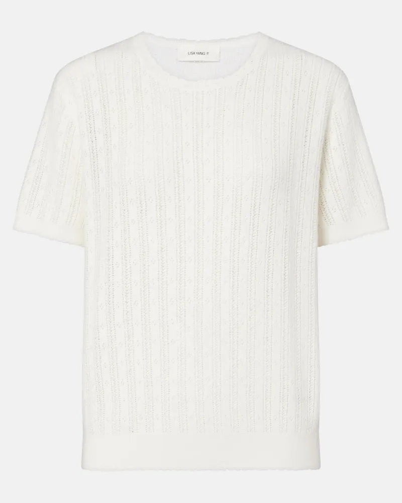 Lisa Yang Pullover Suyin aus Baumwolle und Kaschmir Weiß