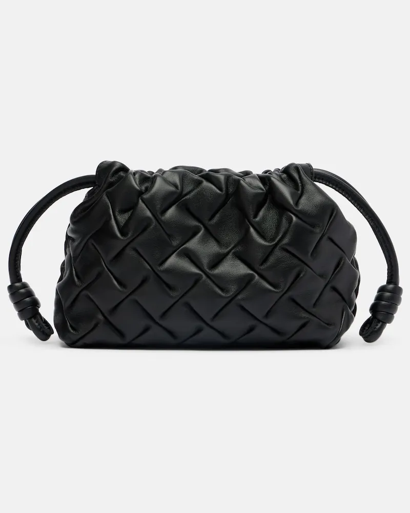 Loewe Clutch Flamenco Mini aus Leder Schwarz