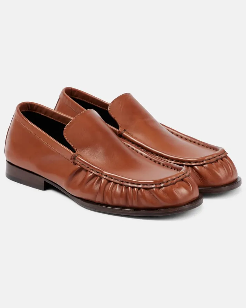 Dries van Noten Loafers aus Leder Braun