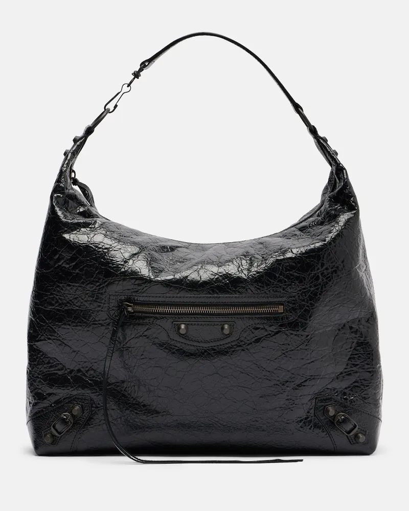 Balenciaga Schultertasche Le City Medium aus Leder Schwarz