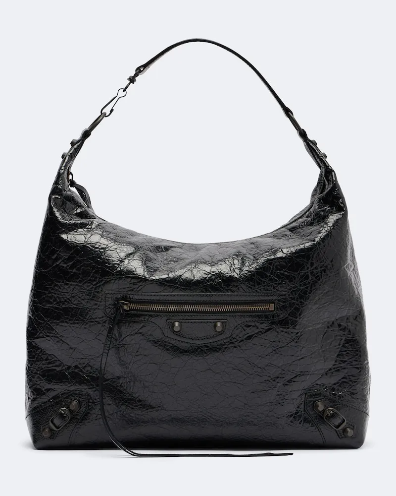 Balenciaga Schultertasche Le City Medium aus Leder Schwarz