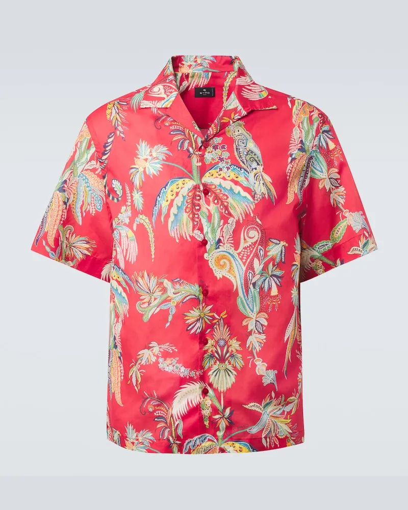 Etro Hemd aus Baumwolle mit Paisley-Muster Rot