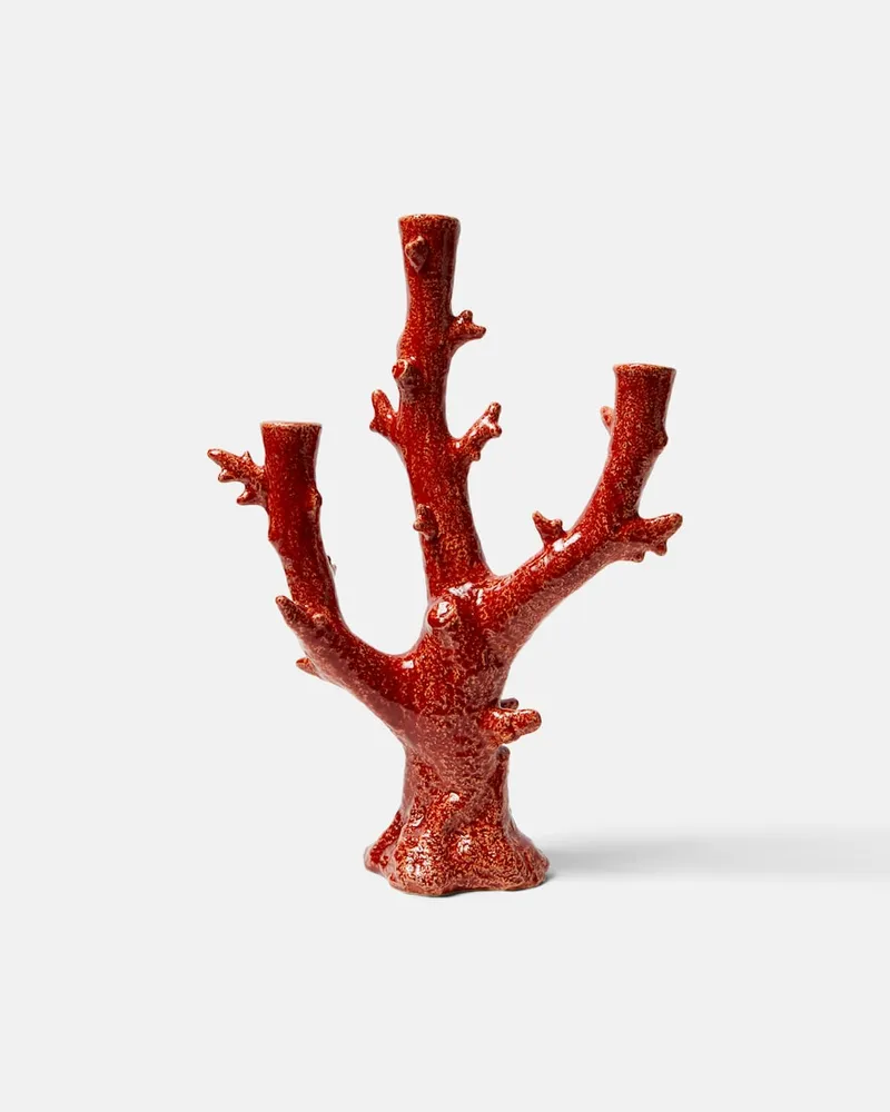 Bordallo Pinheiro Kerzenständer Coral Rot