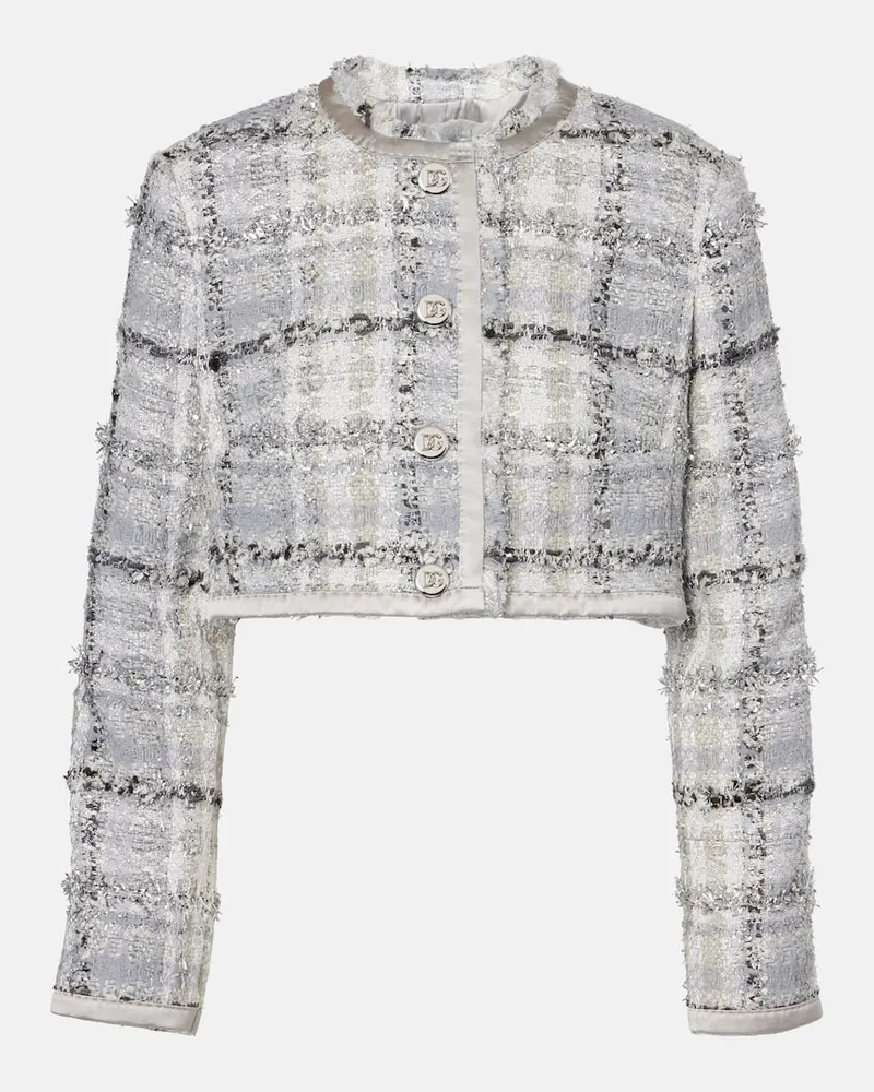 Dolce & Gabbana Cropped-Jacke aus Tweed Grau