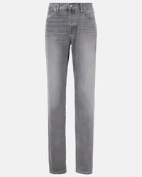 RE/DONE High-Rise Straight Jeans Grau