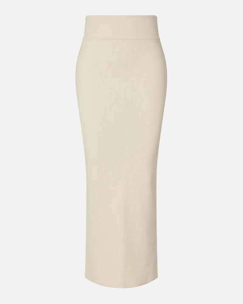 WARDROBE.NYC Maxirock aus Baumwoll-Strick Beige