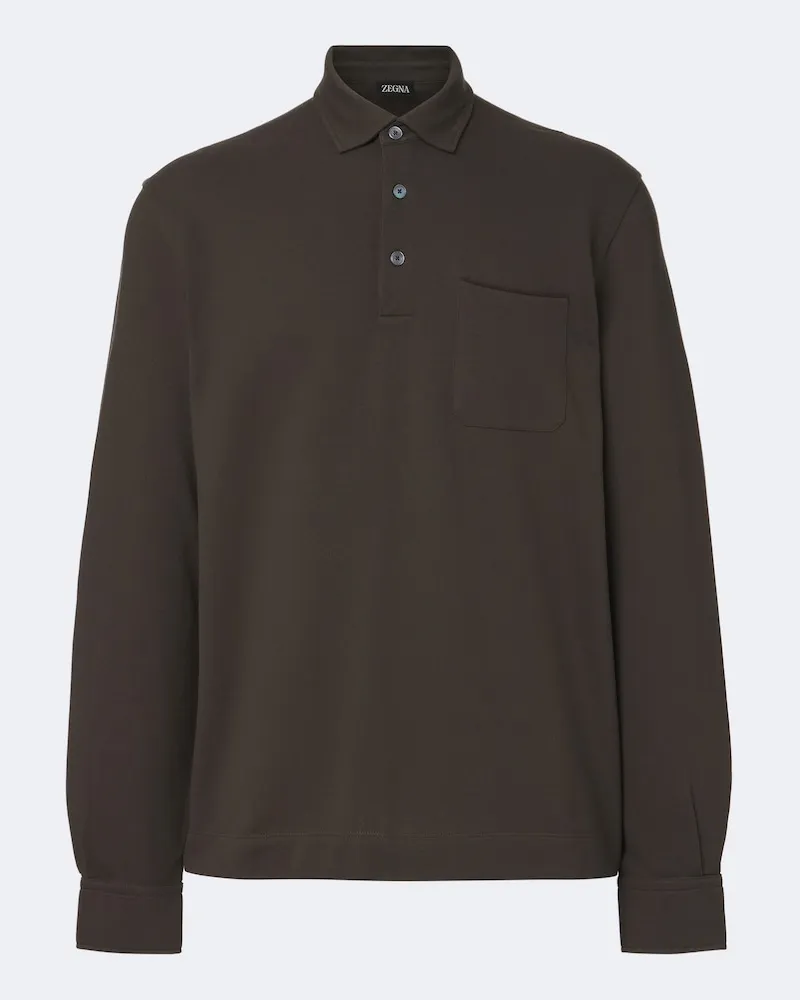 Ermenegildo Zegna Poloshirt aus Baumwoll-Piqué Braun