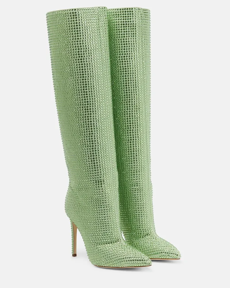 Paris Texas Stiefel Holly mit Kristallen Grün