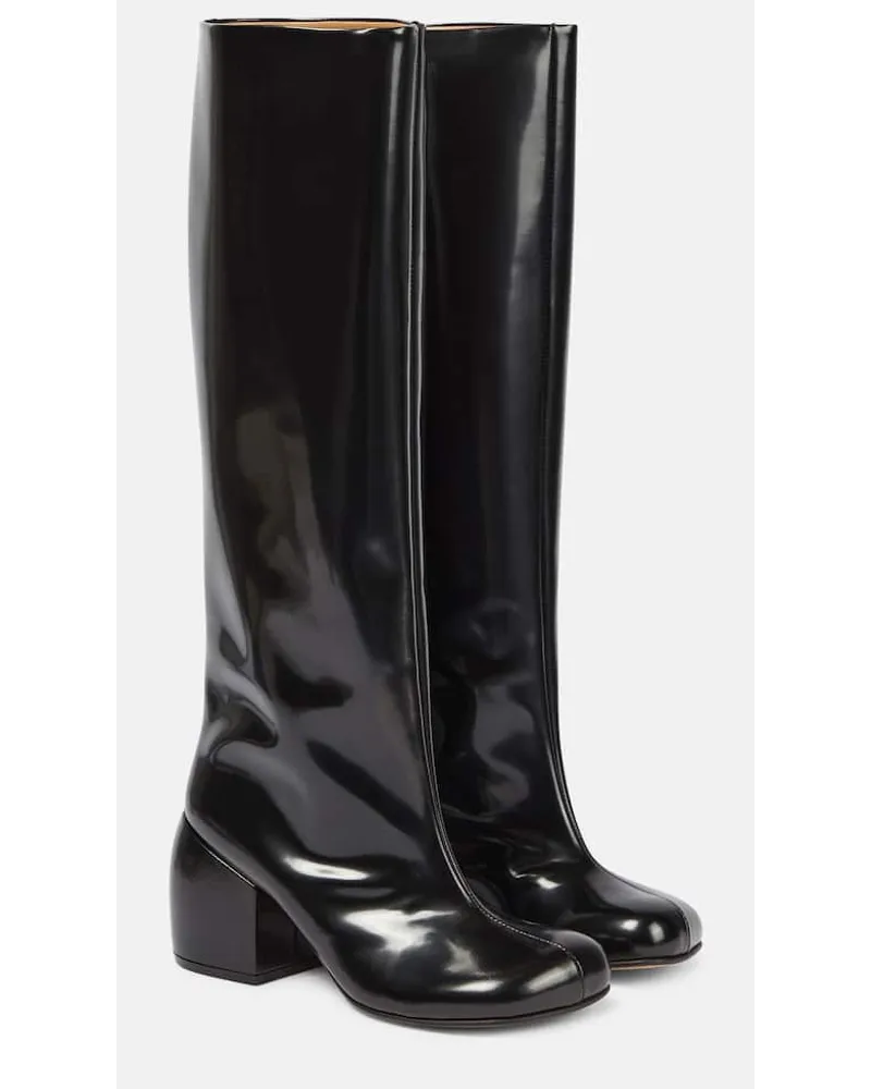 Dries van Noten Stiefel aus Leder Schwarz