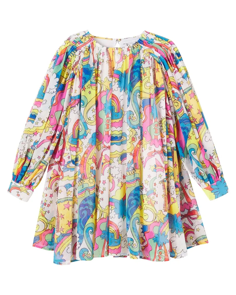 Stella McCartney Kids Bedrucktes Kleid aus Georgette Multicolor